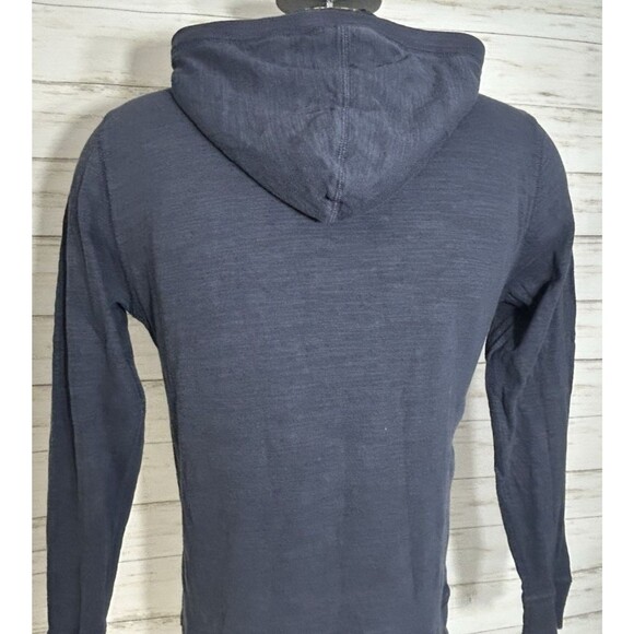 Faherty Hoodie Men Small Blue Organic Cotton Lightweight Pullover Slub Knit - Picture 9 of 14